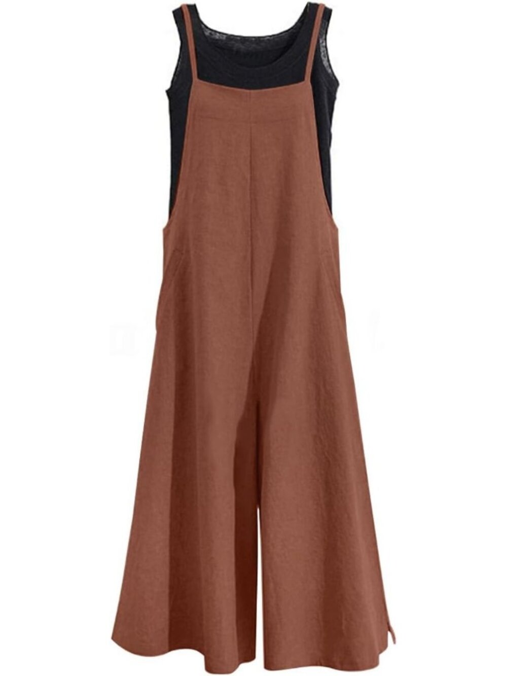 Casual Loose Wide Leg Jumpsuit for Women | Baggy Cotton Overalls with Pockets